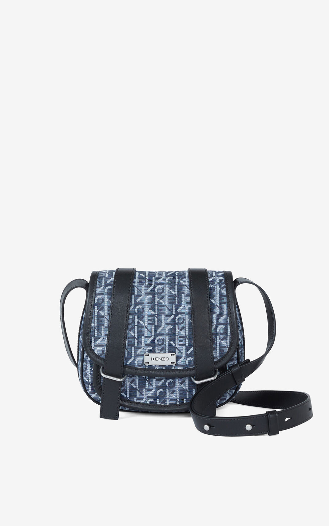 Bolsa Shopper Kenzo Small jacquard Courier Feminino - Azul Marinho Azuis | 206SQZWNM